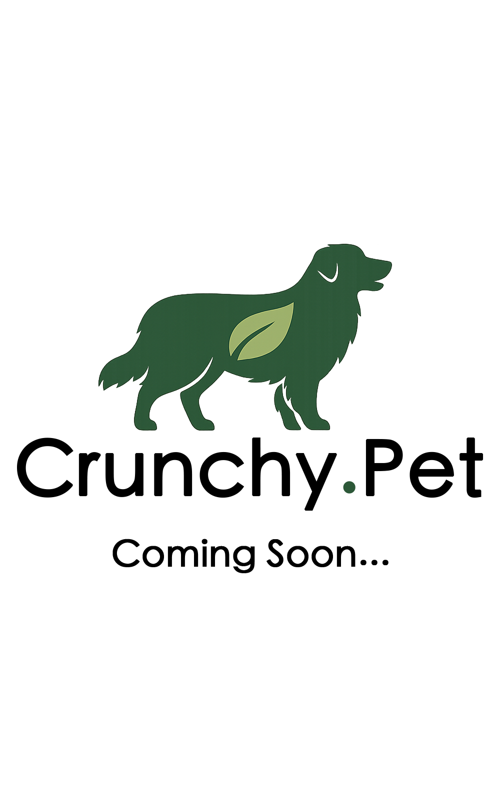 Crunchy.Pet Company Logo and "Coming Soon" Text